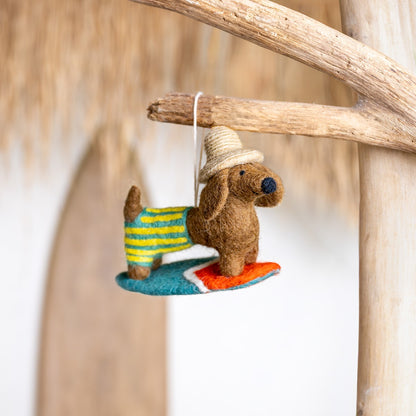 Ornament Dachshund Summer Days Stripe