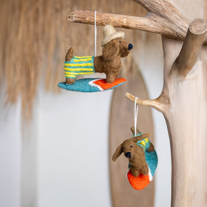 Ornament Dachshund Summer Days Stripe