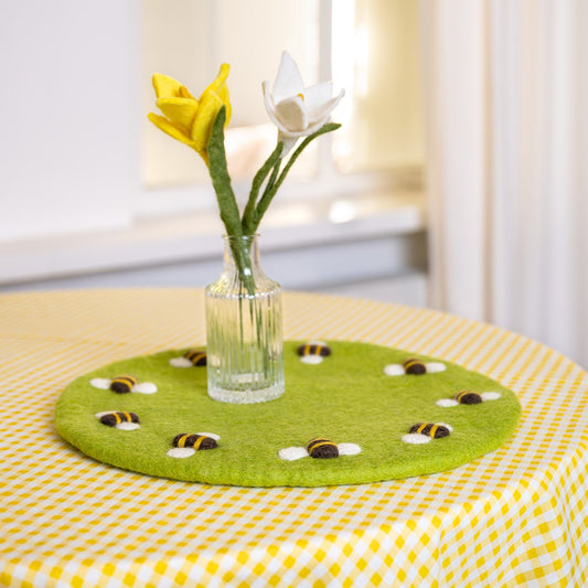 Onderzetter 35 cm Groen met Bijtjes