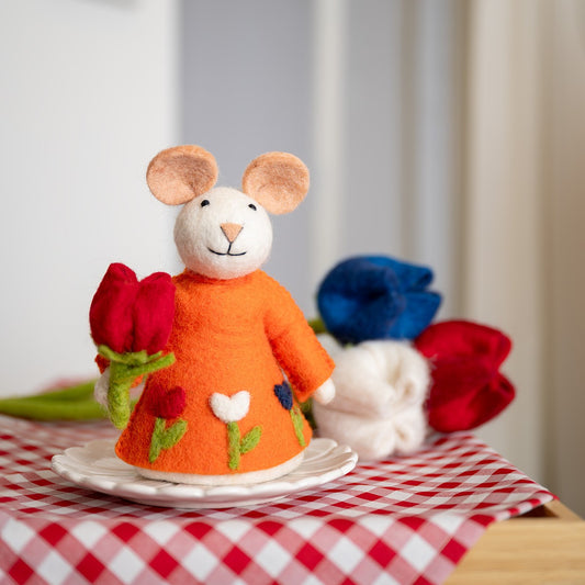 Decoratie Muis met Tulp Holland