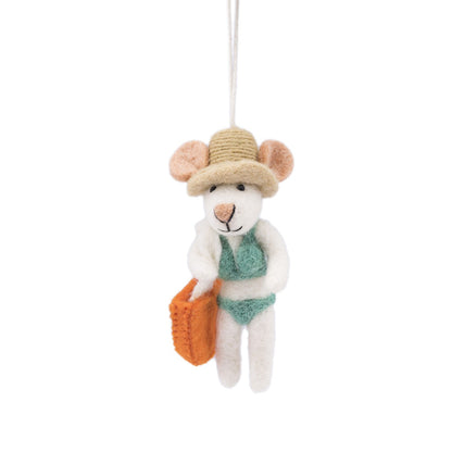 Detailfoto van vilten hanger muis beachgirl