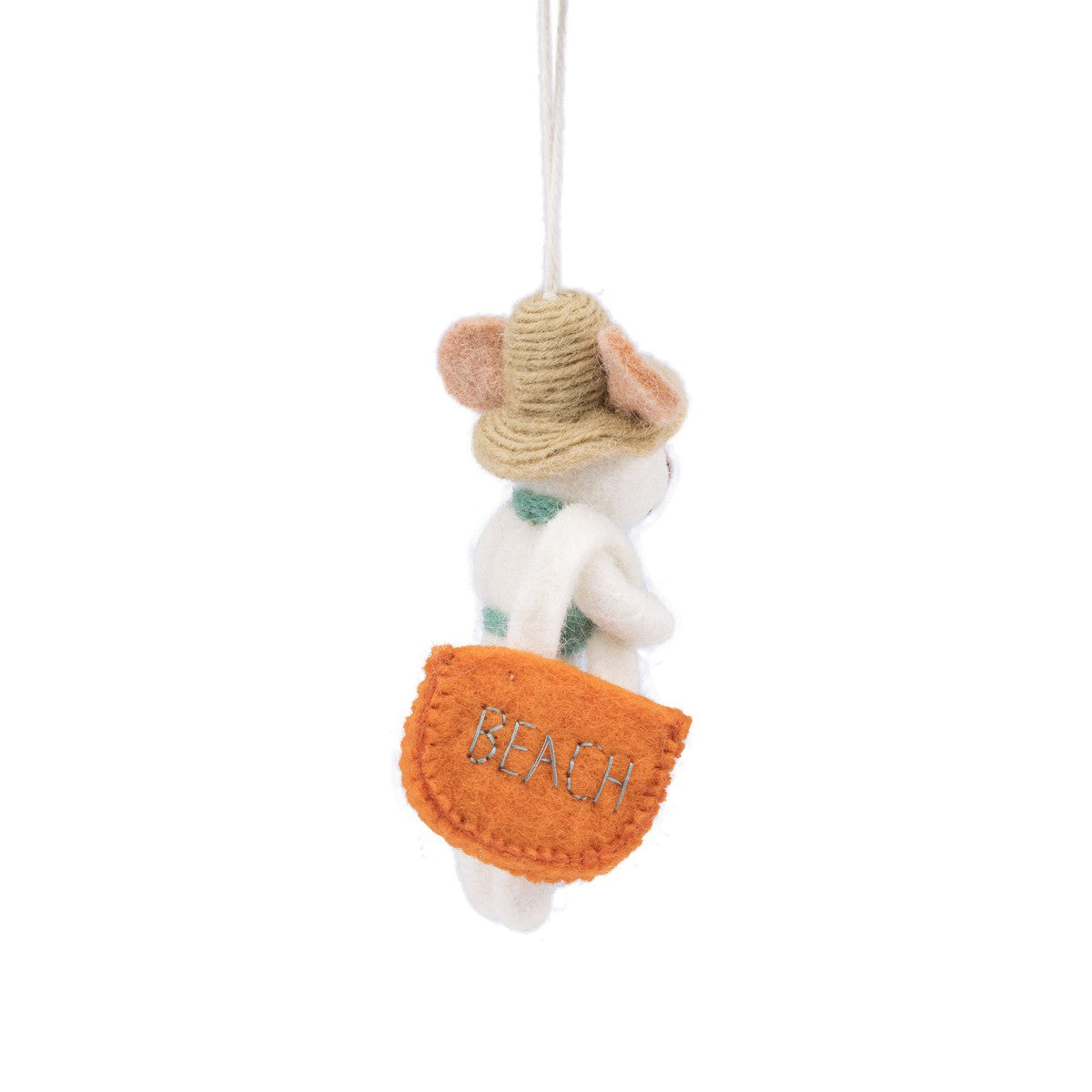 Detailfoto van vilten hanger muis beachgirl