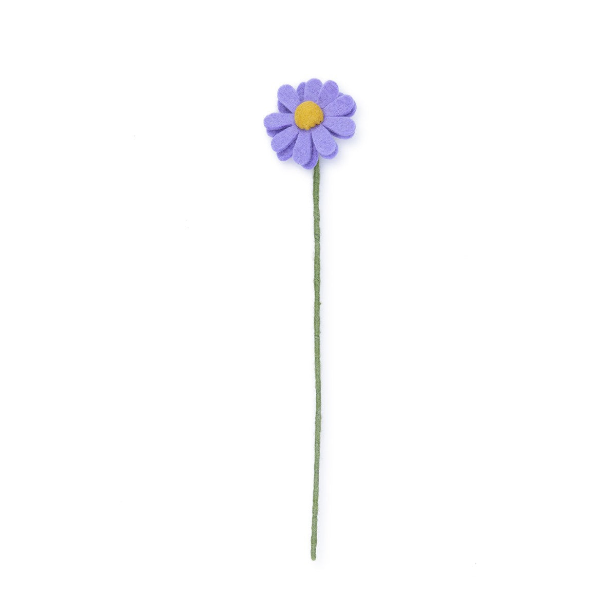 Detailfoto van vilten margrietje lila