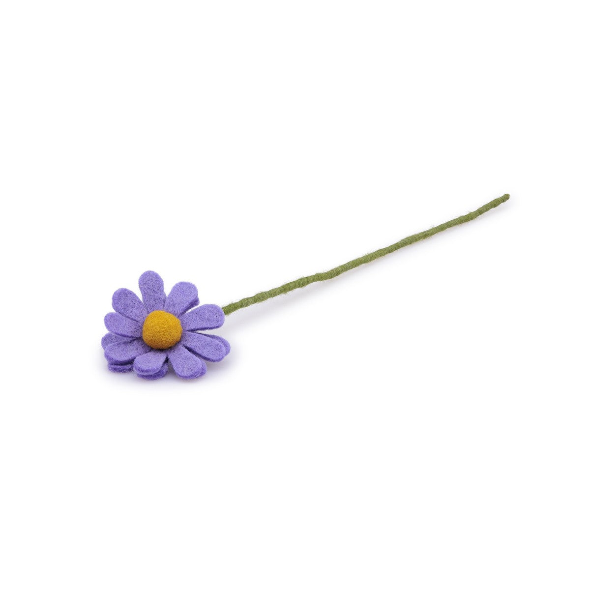 Detailfoto van vilten margrietje lila