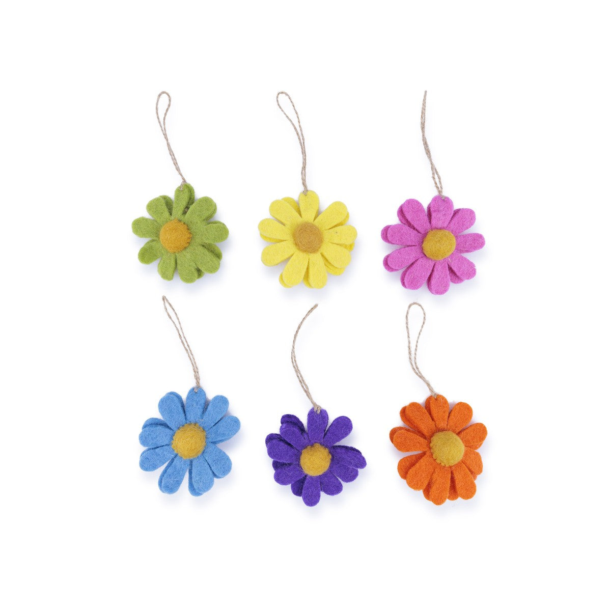 Detailfoto van vilten hanger margrietje multicolor assorti 6 st.