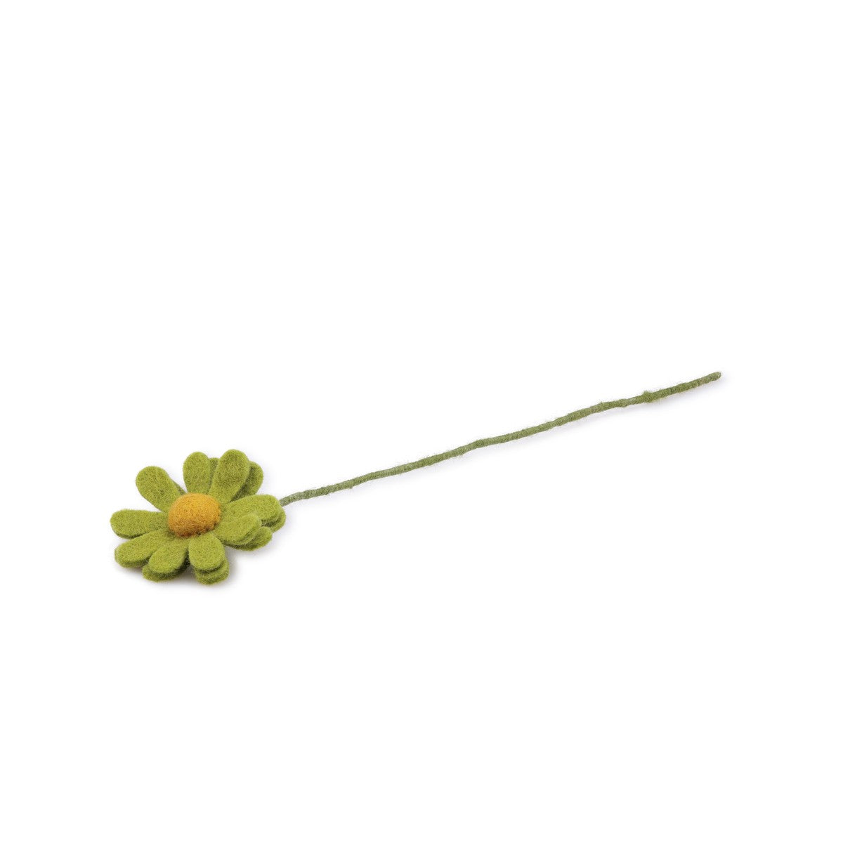Detailfoto van vilten margrietje groen