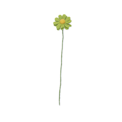 Detailfoto van vilten margrietje groen
