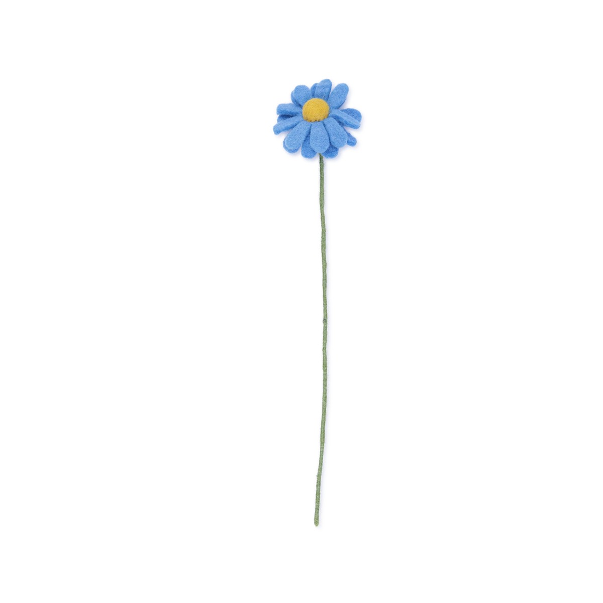 Detailfoto van vilten margrietje azuurblauw