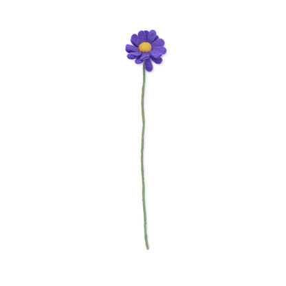Detailfoto van vilten margrietje paars