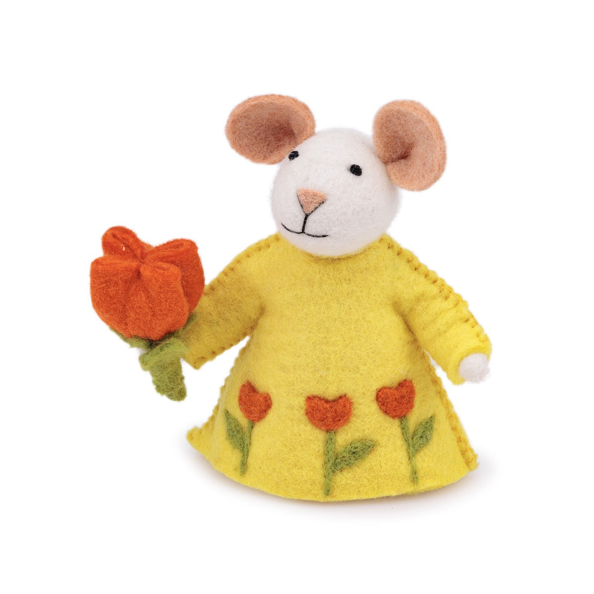 Decoratie Muis met Tulp Oranje