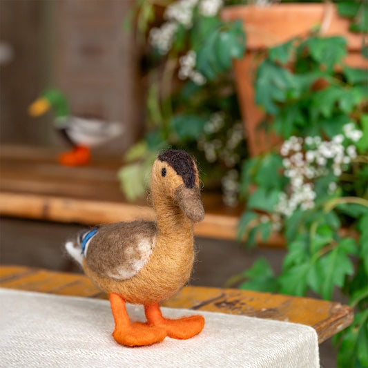 Detailfoto van vilten decoratie eend assorti 3 st.