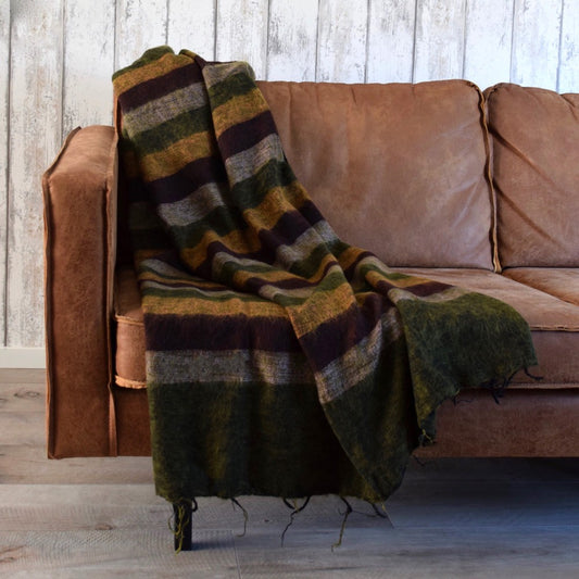 Plaid Mosgroen Cognac Bordeaux