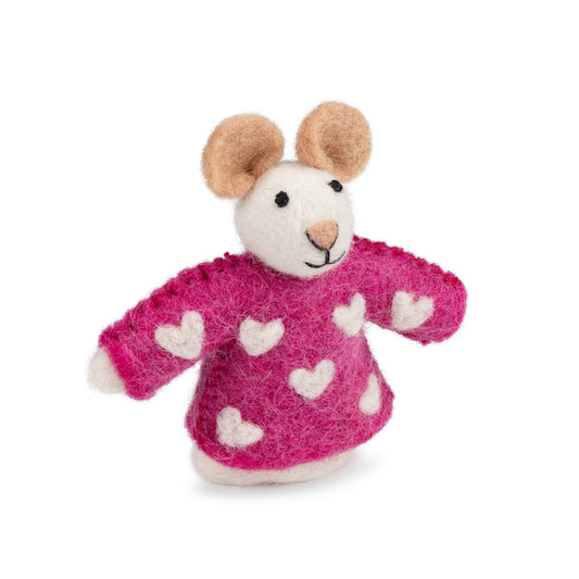 Vingerpopje Muis Sweetheart Fuchsia