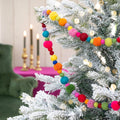 Filzgirlande, Filzkugeln, Pompons, mehrfarbig
