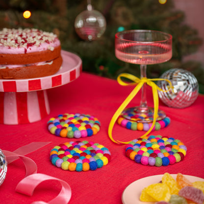 Onderzetter VB 10 cm Rond Multicolor 4 st.