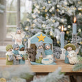 Weihnachtskrippe Eisblau-Weiß