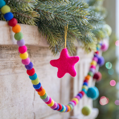 Anhänger Stern Kitschmas Fuchsia