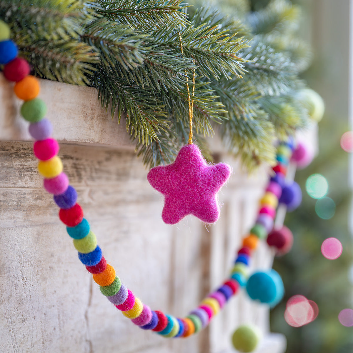 Hanger Ster Kitschmas Roze