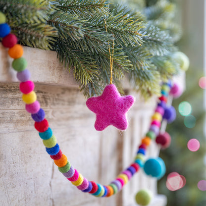 Hanger Ster Kitschmas Roze