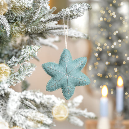 Hanger Ster Winterwonderland IJsblauw van vilt
