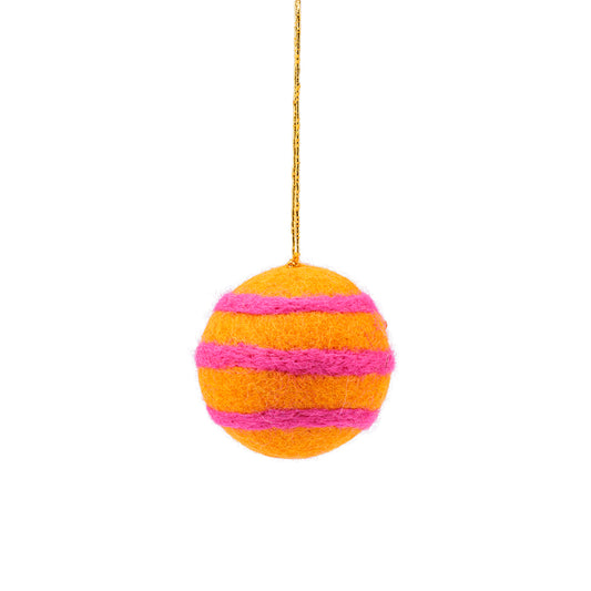 Vilten hanger bal streep oranje kitschmas