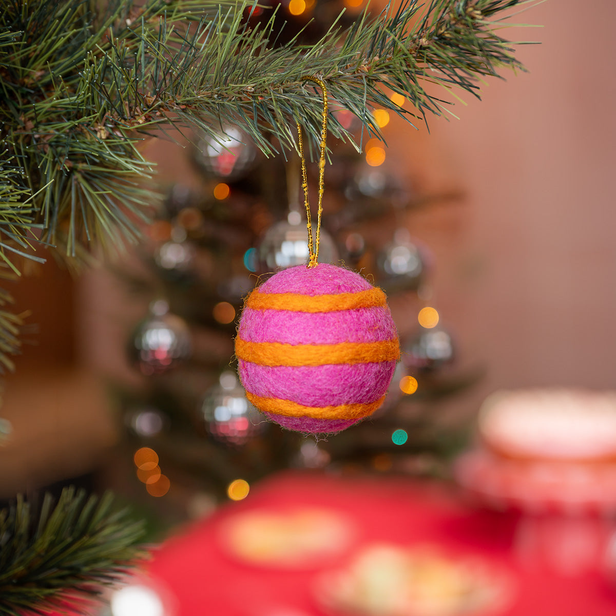 Hanger Bal Streep Roze Kitschmas
