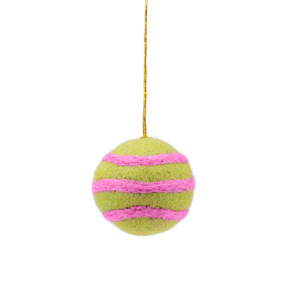 Vilten hanger bal streep groen kitschmas