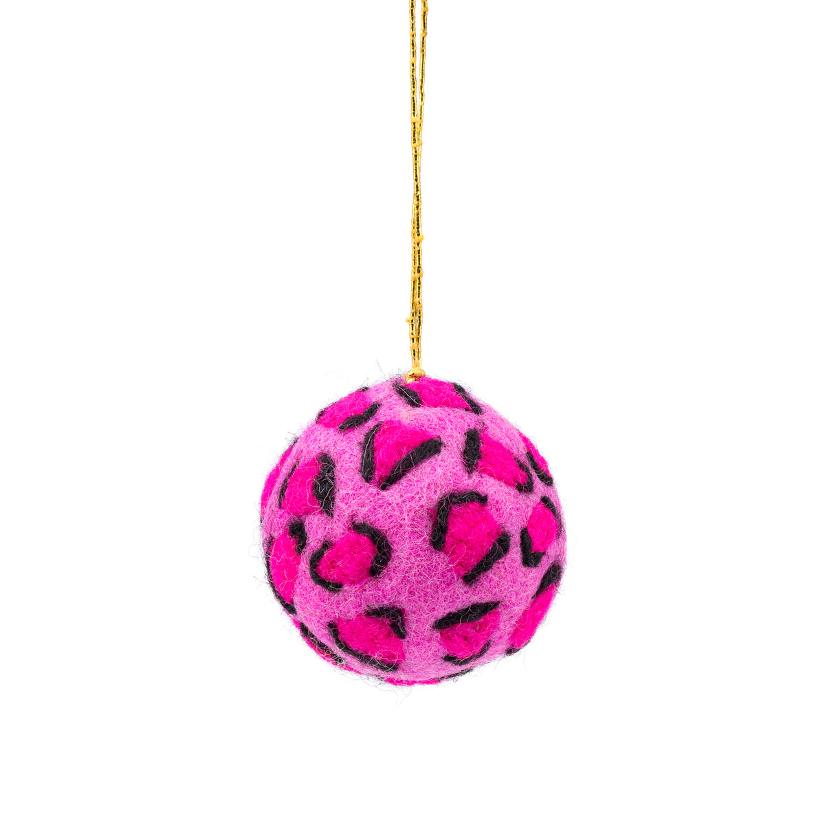 Vilten hanger bal panter roze