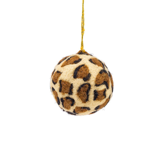 Vilten hanger bal panter beige