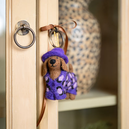 Pendant Dachshund Panther Purple
