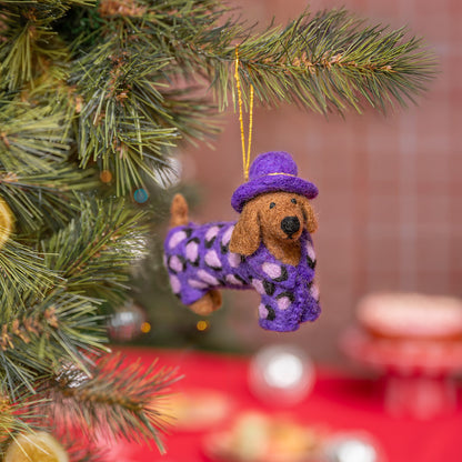 Pendant Dachshund Panther Purple