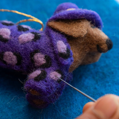 Pendant Dachshund Panther Purple