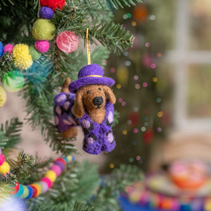Pendant Dachshund Panther Purple