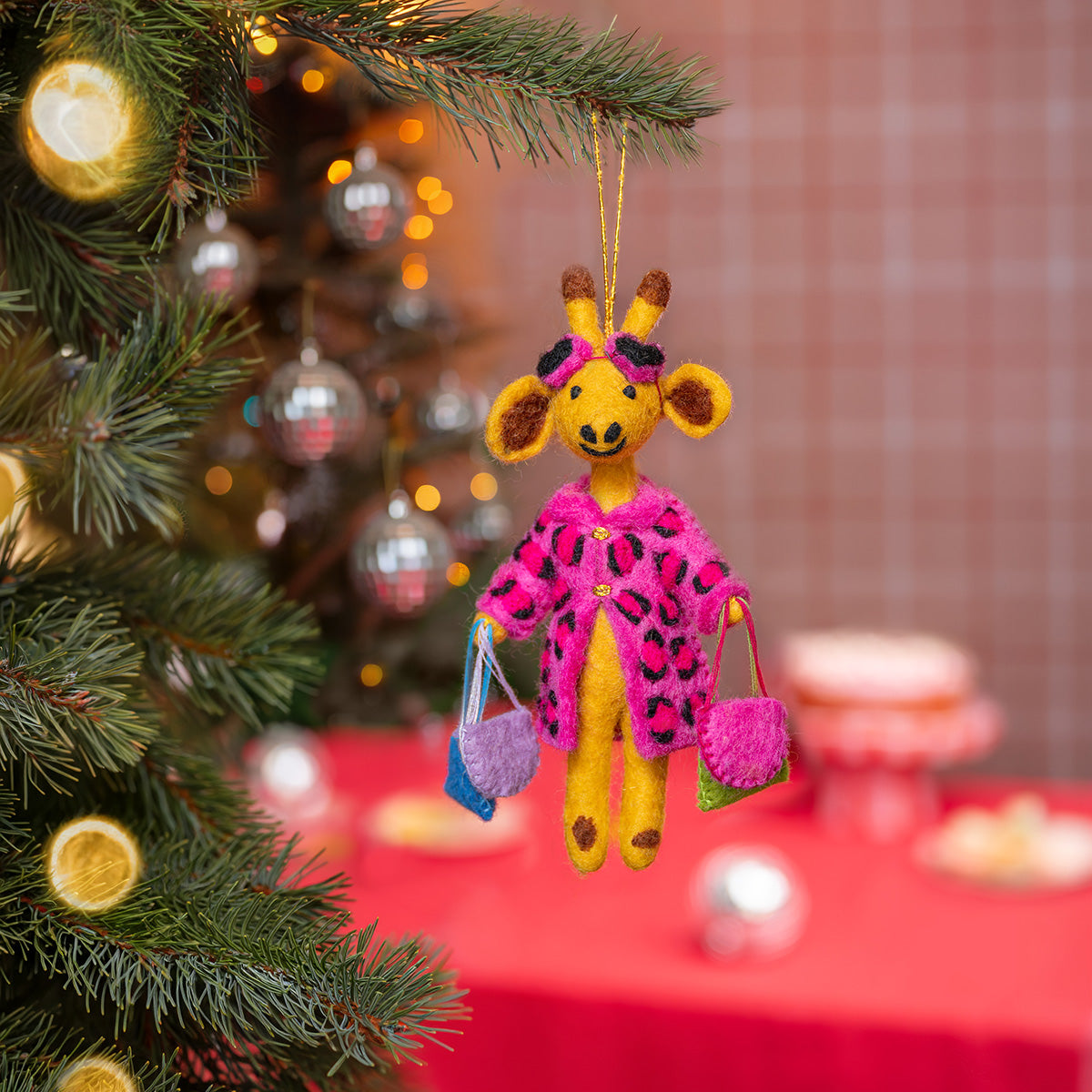 Pendant Giraffe Shopaholic Pink