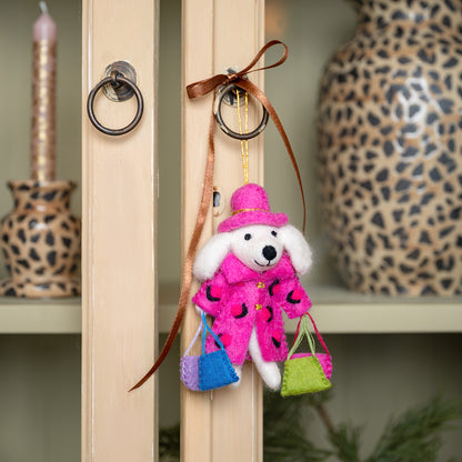Hanger Poedel Shopaholic Roze