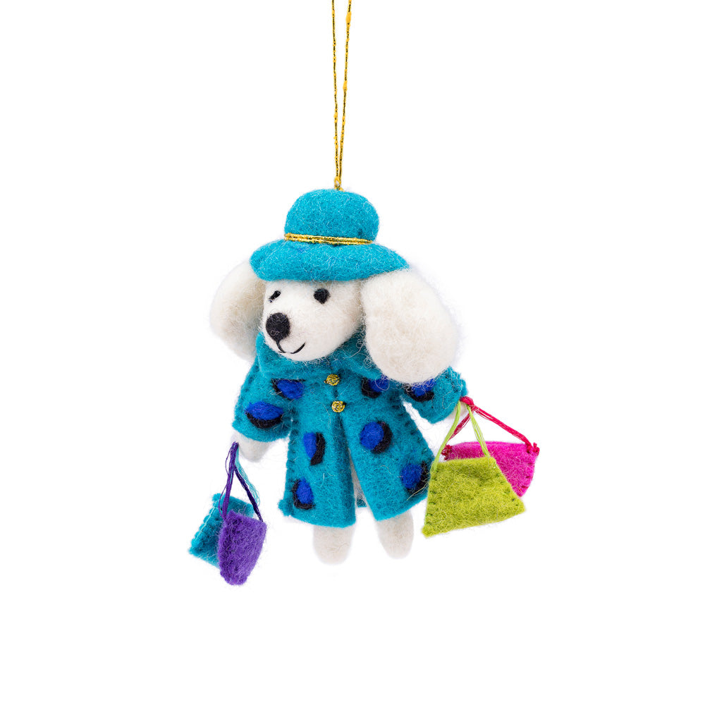Vilten hanger poedel shopaholic turquoise
