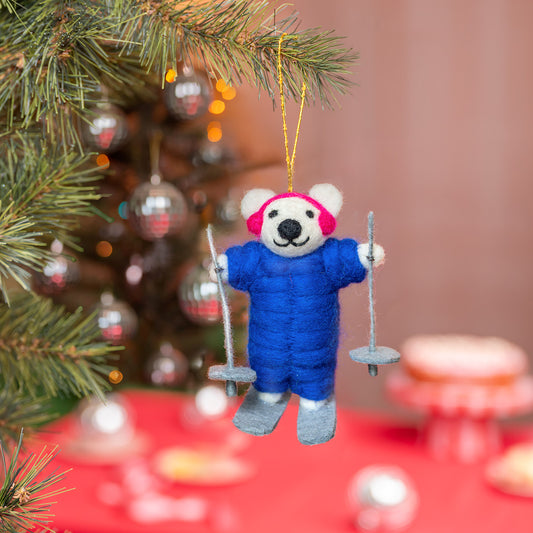 Hanger IJsbeer Skiër Blauw