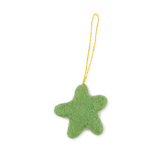 Vilten hanger ster kitschmas groen