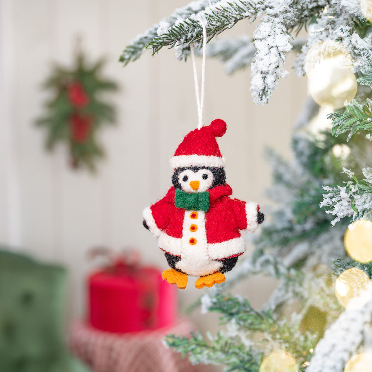 Vilten hanger pinguin kerstman jolly christmas