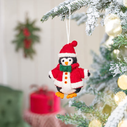 Vilten hanger pinguin kerstman jolly christmas