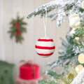 Pendant Ball Stripe White Jolly Christmas