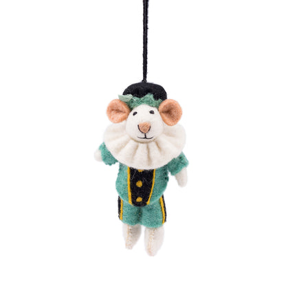 Vilten hanger muis pietermuis turquoise