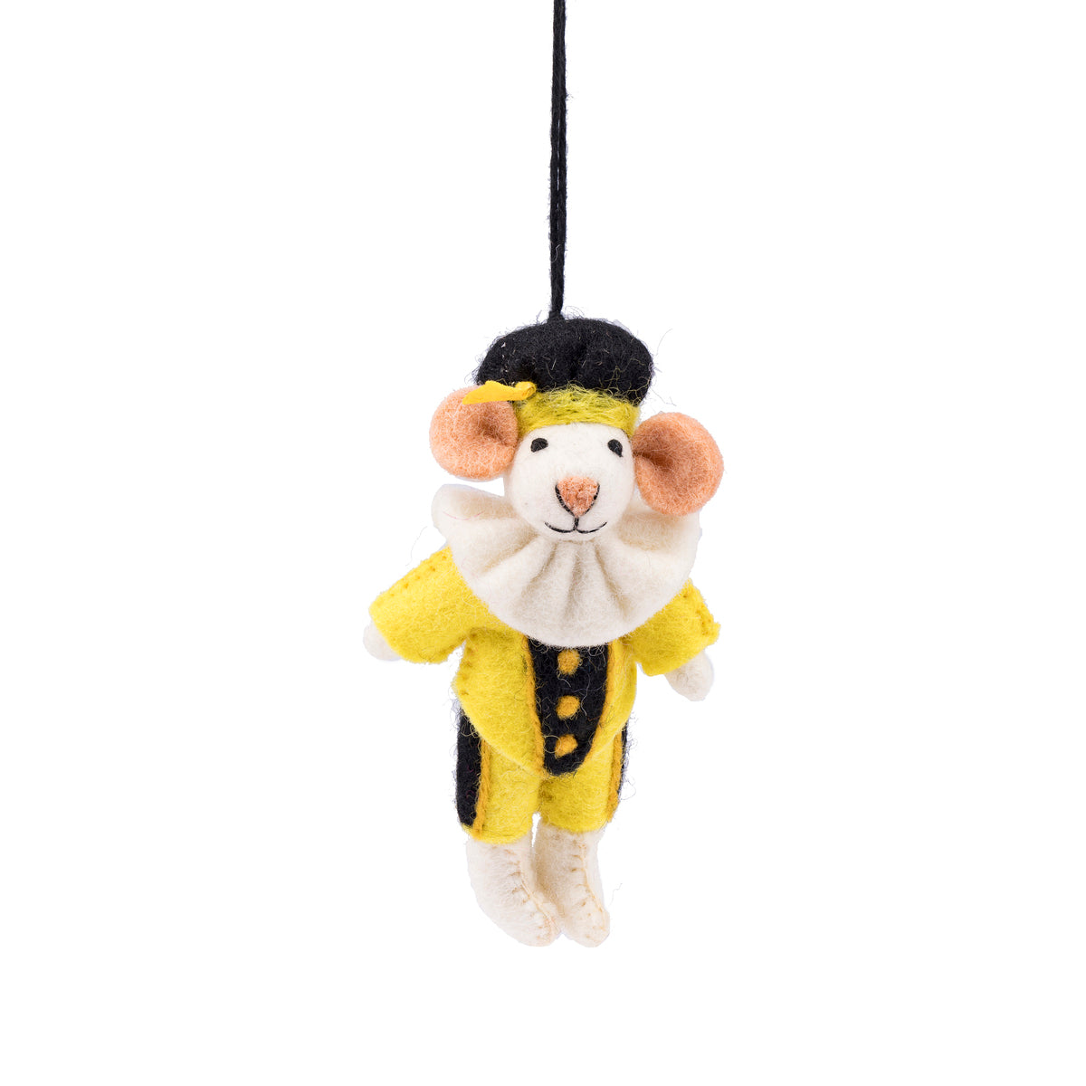 Vilten hanger muis pietermuis geel