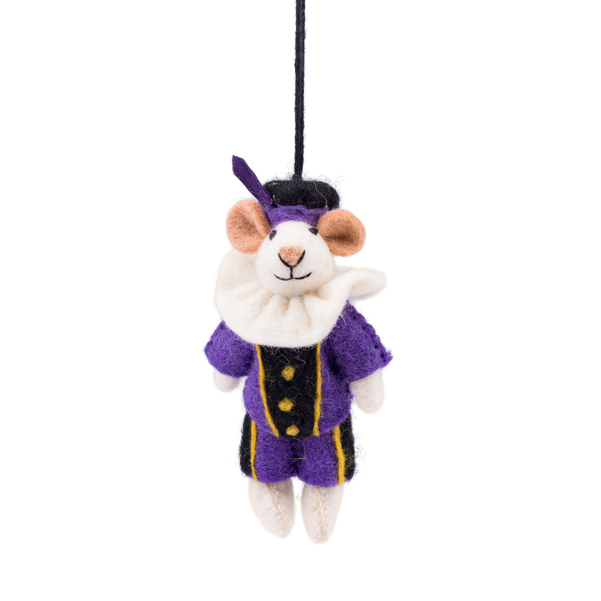 Vilten hanger muis pietermuis paars