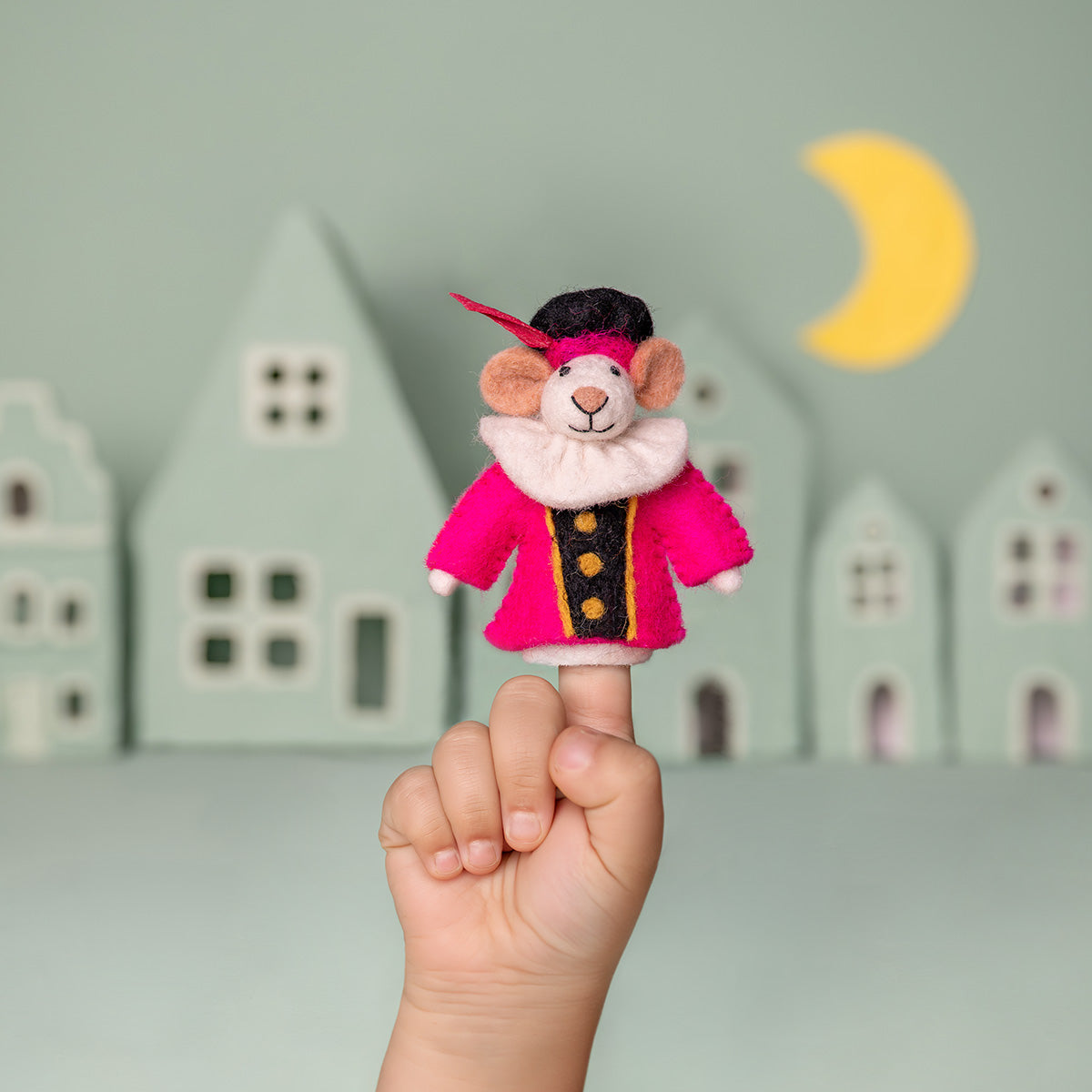 Finger Puppet Mouse Peter Mouse Fuchsia