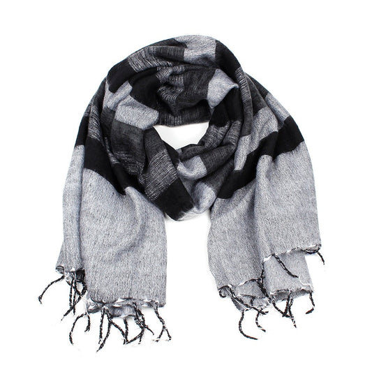 Schal Schwarz Grau
