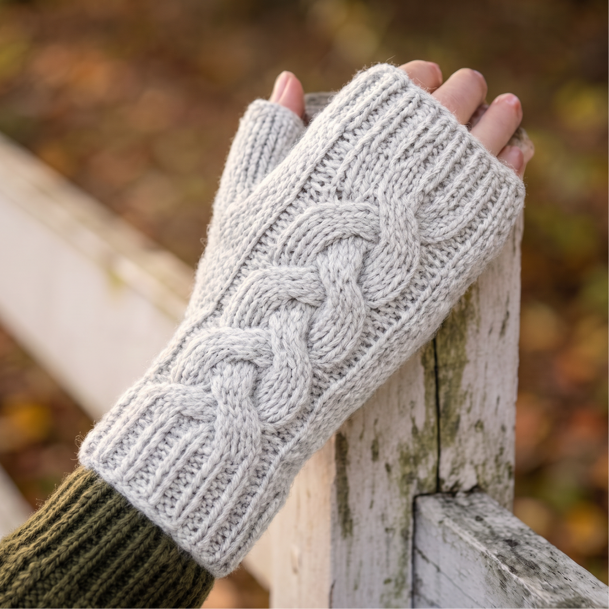 Handwarmers Cable Lichtgrijs Gemêleerd