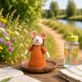 Decoration Mouse Hiker Cognac