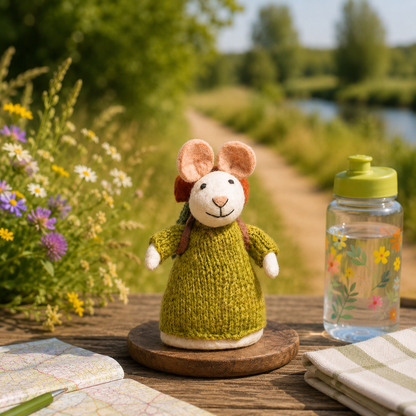 Decoration Mouse Hiker Light Green