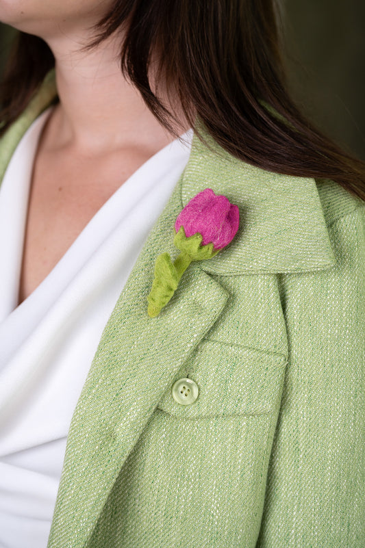 Vilten broche tulp feline
